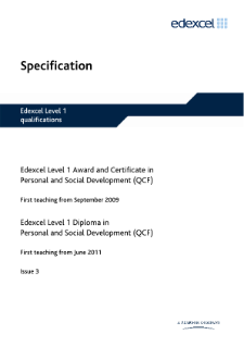 Edexcel Certificate in Personal and Social Development 